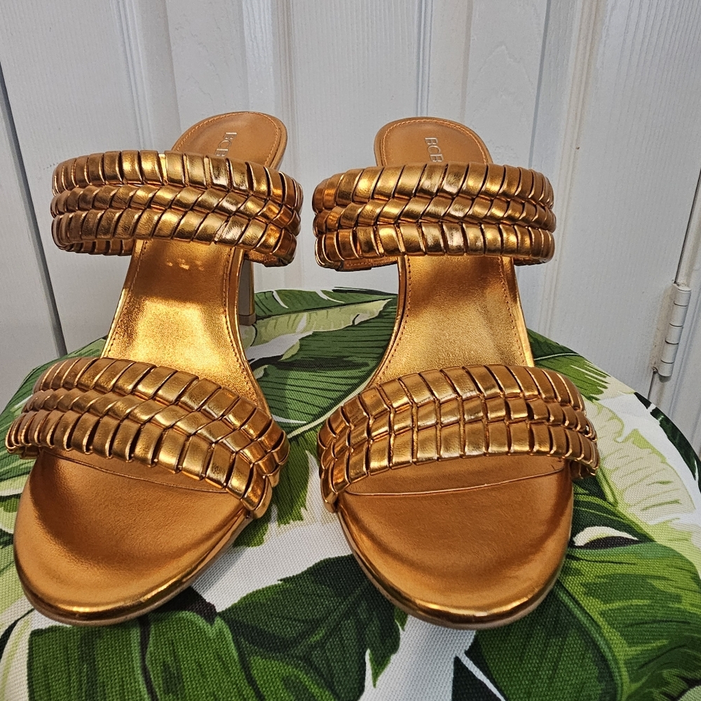 BCBG Metallic Tangerine Braided Sandals - Picture 3 of 9